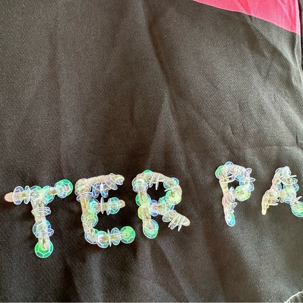 Bold Flutter Sleeve Stripe Red Sequin Lips Club D… - image 8